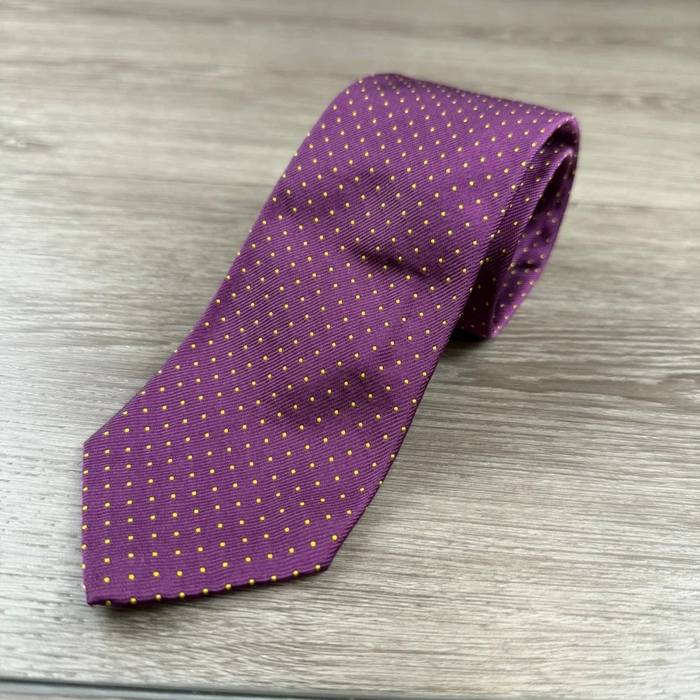 Polo Ralph Lauren Mens Necktie Silk Polka Dot Purple OS